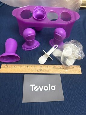 Tovolo Purple Thumb Silicone Popsicle Mold Set - 4-Pack with Stand